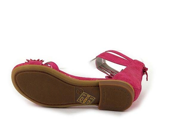 Violetinės su užkulniu papuoštos gėlytėmis basutės mergaitėms 4